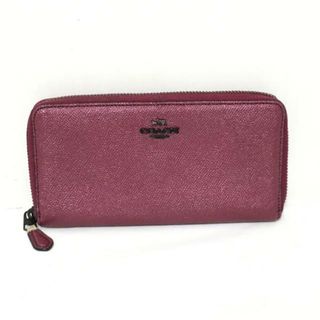 コーチ(COACH)のCOACH(コーチ) 長財布 - 87071 ボルドー ラウンドファスナー レザー(財布)