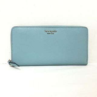 ケイトスペードニューヨーク(kate spade new york)のKate spade(ケイトスペード) 長財布美品  - WLRU5448 ライトブルー ラウンドファスナー レザー(財布)