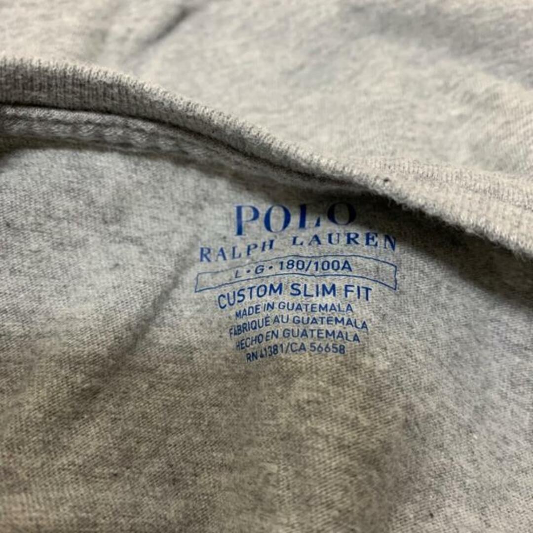 POLO RALPH LAUREN(ポロラルフローレン)のPOLObyRalphLauren(ポロラルフローレン) 半袖Tシャツ サイズL メンズ美品  - グレー×ボルドー クルーネック メンズのトップス(Tシャツ/カットソー(半袖/袖なし))の商品写真