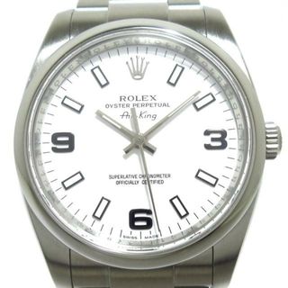 ロレックス(ROLEX)のROLEX(ロレックス) 腕時計美品  エアキング 114200 メンズ SS/ルーレット文字盤/12コマ+余り1コマ(フルコマ) 白(その他)