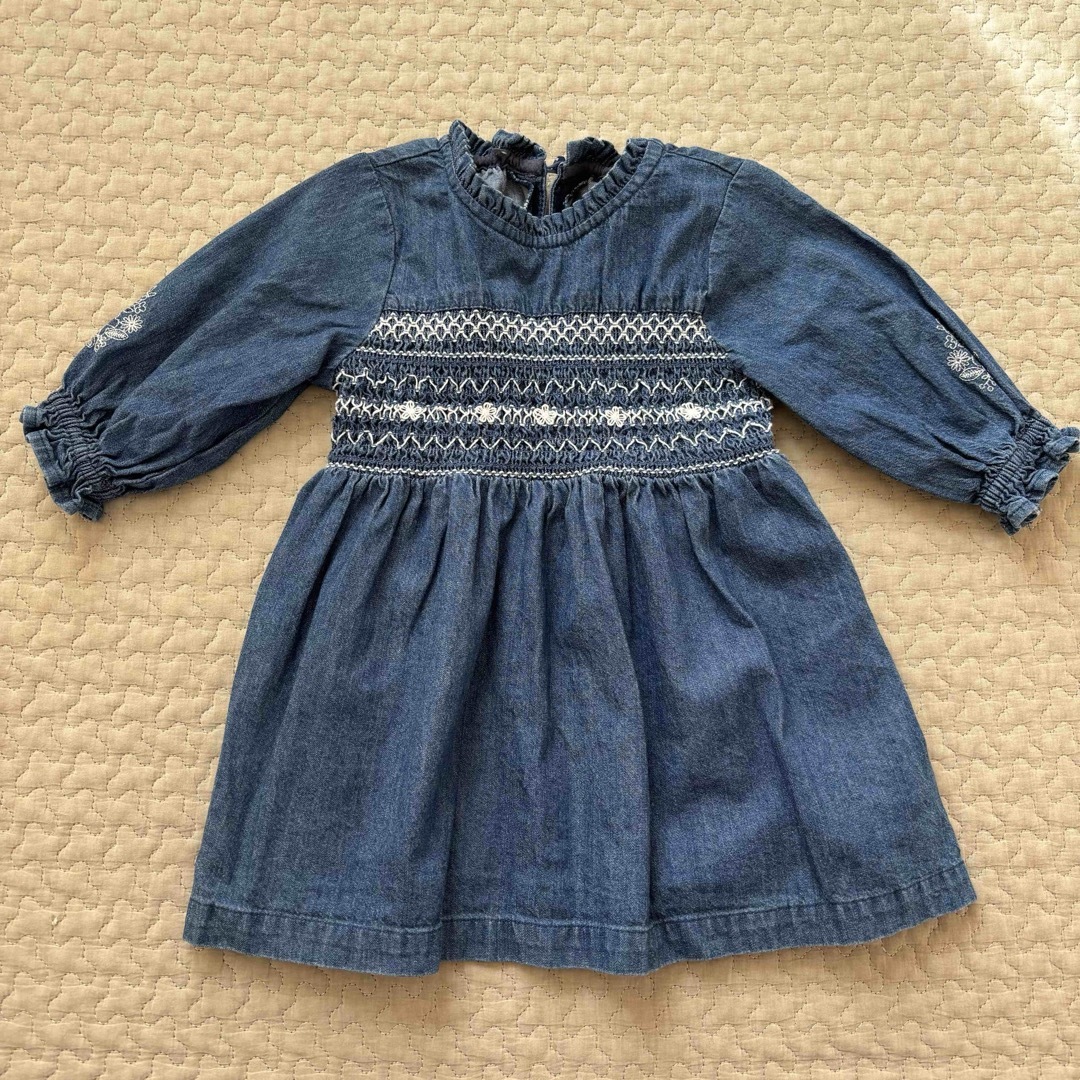 デニム トップス ワンピース 80 キッズ/ベビー/マタニティのキッズ服女の子用(90cm~)(ワンピース)の商品写真