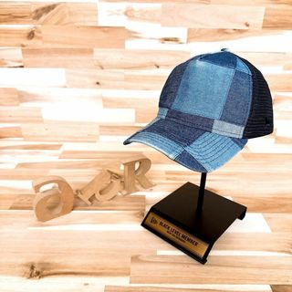 ニューエラー(NEW ERA)の廃番【ニューエラ】パッチワーク ブロック デニム柄 メッシュ キャップ紺ネイビー(キャップ)