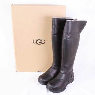 アグ(UGG)のUGG　アグ　ムートンロングブーツ　黒　24.0　未使用(ブーツ)