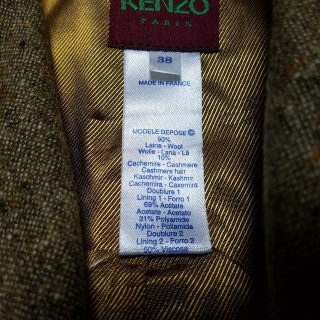 KENZO(ケンゾー)のKENZO(ケンゾー) ジャケット サイズ38 M レディース - カーキ×ベージュ×マルチ 長袖/ストライプ/秋/冬 レディースのジャケット/アウター(その他)の商品写真