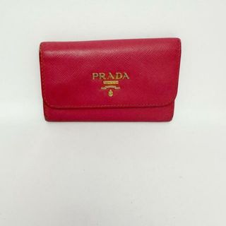 プラダ(PRADA)のPRADA(プラダ) キーケース - ピンク 6連フック レザー(キーケース)