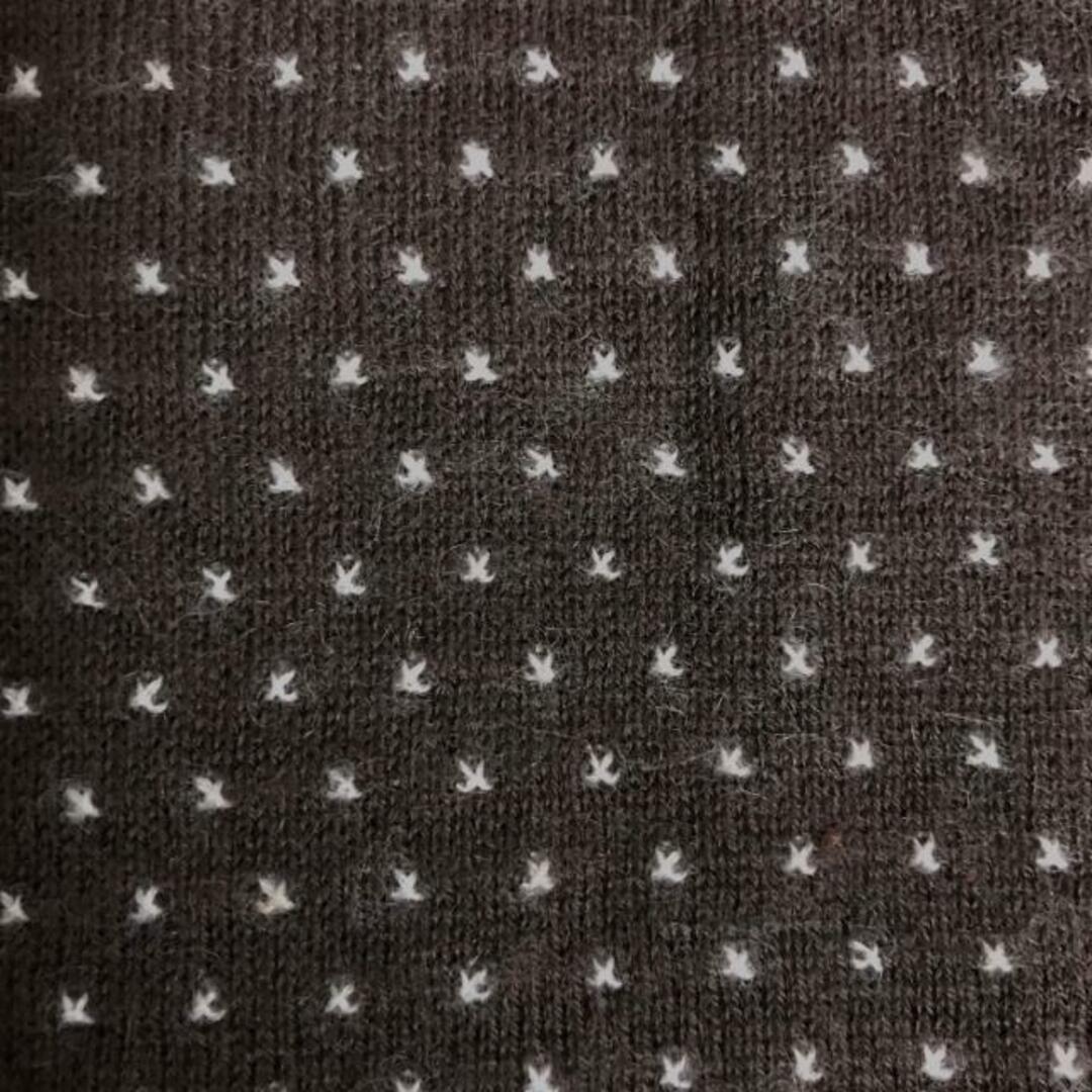 メンズLOUIS VUITTON(ルイヴィトン) 長袖セーター サイズS メンズ - ダークブラウン×白×ベージュ Vネック/カシミヤ