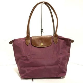 ロンシャン(LONGCHAMP)のLONGCHAMP(ロンシャン) ショルダーバッグ ル・プリアージュオリジナル ピンクパープル×ダークブラウン 折りたたみ ナイロン×レザー(ショルダーバッグ)