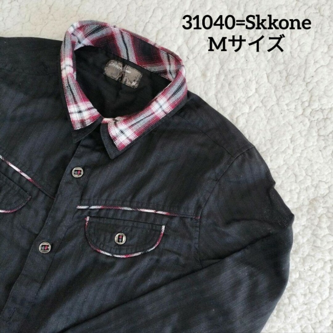 SKKONE(スコーネ)の【送料無料】31040=Skkone  ブラック シャツ シアー M メンズ メンズのトップス(シャツ)の商品写真