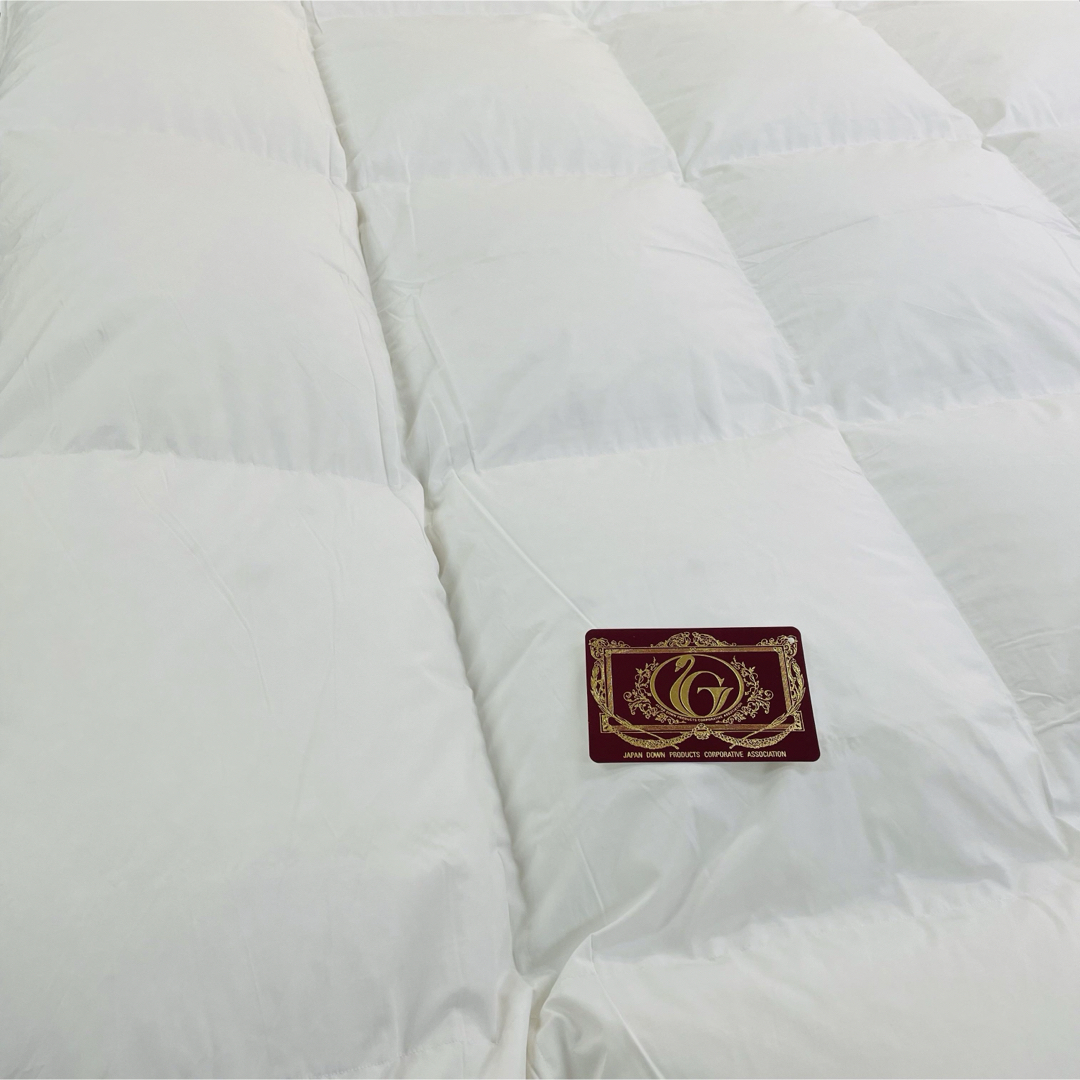 羽毛布団 ダブル超ロング ホワイトダック90%　日本製　エクセルゴールド インテリア/住まい/日用品の寝具(布団)の商品写真