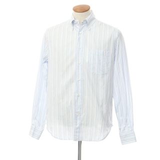 ロロピアーナ(LORO PIANA)の【中古】ロロピアーナ Loro Piana コットン ストライプ ボタンダウン ドレスシャツ ライトブルーxアッシュパープル系【サイズ39】【メンズ】(シャツ)