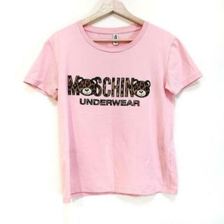 MOSCHINO - MOSCHINO(モスキーノ) 半袖Tシャツ サイズI M レディース - ピンク×ベージュ×黒 クルーネック/クマ/豹柄/UNDERWEAR