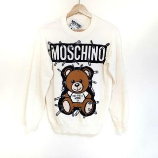 モスキーノ(MOSCHINO)のMOSCHINO(モスキーノ) 長袖セーター レディース - アイボリー×黒 クルーネック/クマ/COUTURE!(ニット/セーター)