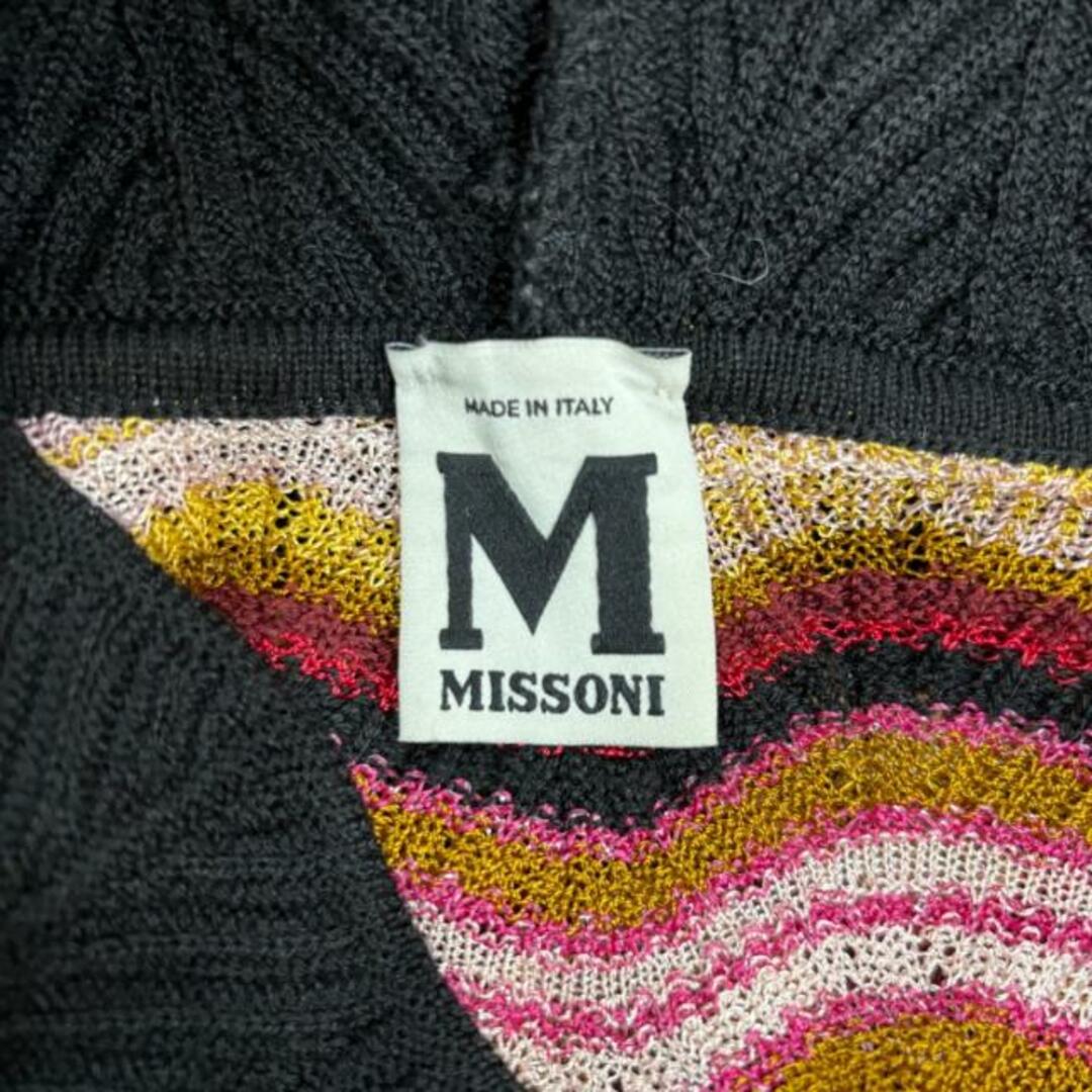 MISSONI(ミッソーニ)のMISSONI(ミッソーニ) ワンピース サイズ38 S レディース美品  - 黒×ボルドー×マルチ 長袖/ミニ/ニット/ボーダー レディースのワンピース(その他)の商品写真