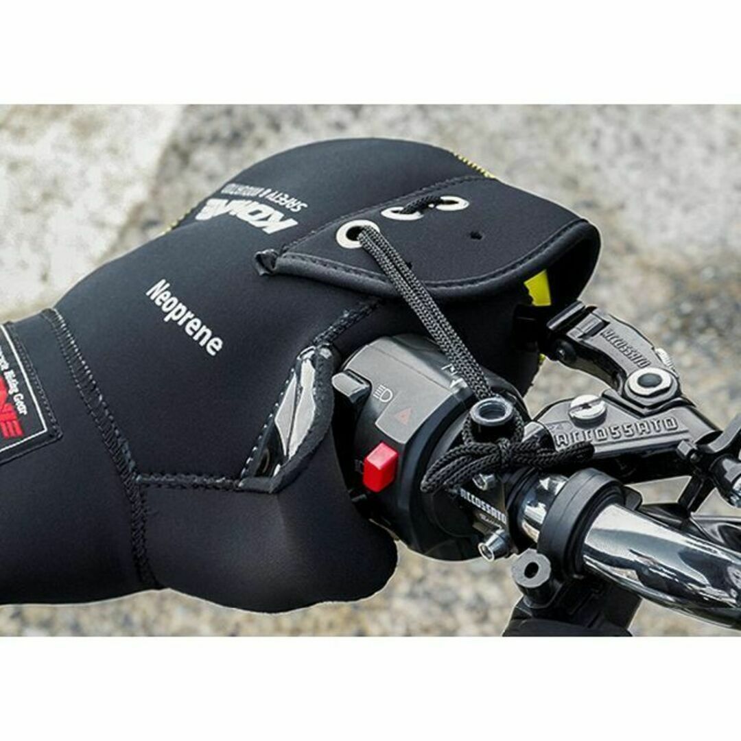 コミネ　AK-021（ブラック/レッド）バイク用 ネオプレーンハンドルカバー 自動車/バイクのバイク(装備/装具)の商品写真