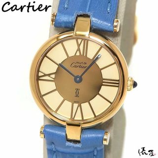 カルティエ(Cartier)の【希少品】カルティエ マストヴァンドーム SM ゴールド4ローマ OH済 レディース ヴィンテージ Cartier 時計 腕時計 中古【送料無料】(腕時計)