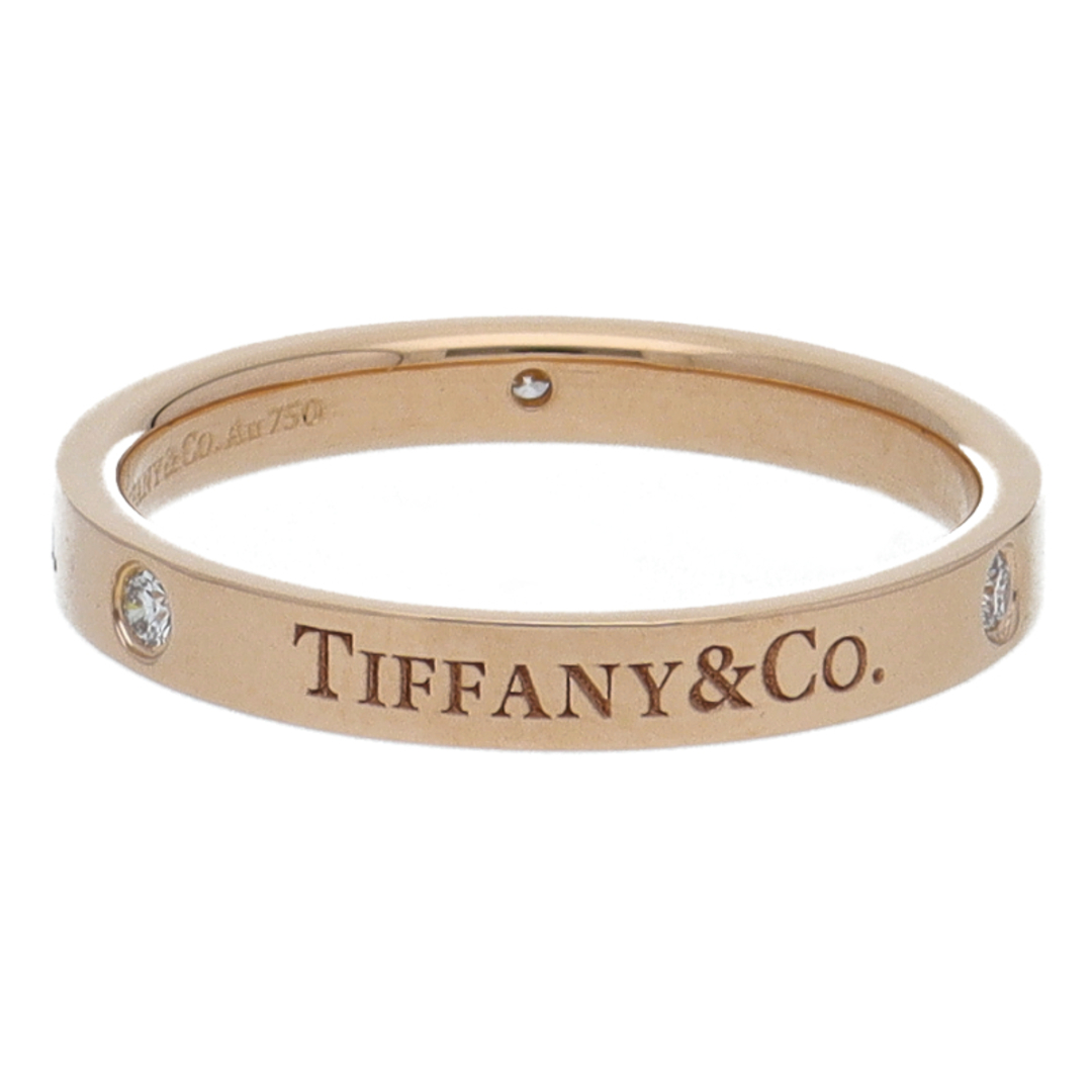 Tiffany & Co.(ティファニー)のティファニー フラットバンド3Pダイヤリング  60000533 D:0.07ct(#18)(#18 幅:約0.3cm) K18PG 仕上げ済 美品【中古】 レディースのアクセサリー(リング(指輪))の商品写真