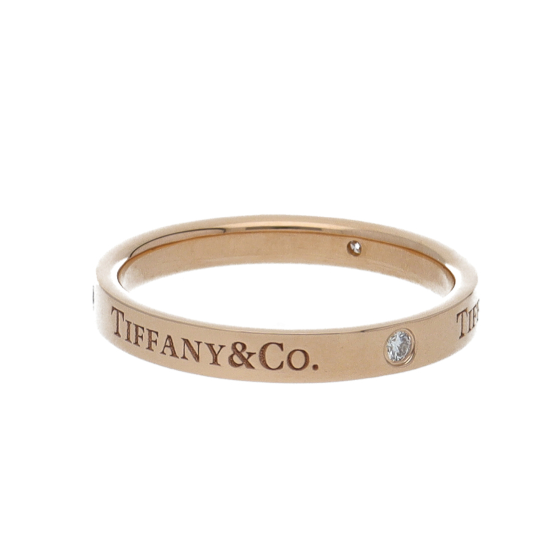 Tiffany & Co.(ティファニー)のティファニー フラットバンド3Pダイヤリング  60000533 D:0.07ct(#18)(#18 幅:約0.3cm) K18PG 仕上げ済 美品【中古】 レディースのアクセサリー(リング(指輪))の商品写真