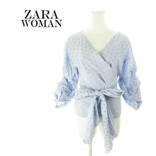 ザラ(ZARA)のザラウーマン 九分袖カットソー カシュクール S 青 210416MN2A(カットソー(長袖/七分))