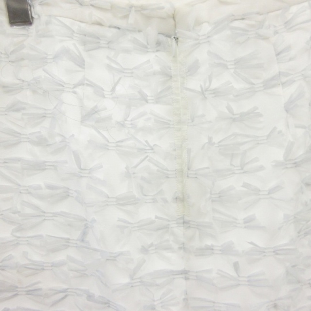 49アベニュー ジュンコシマダ スカート フリンジ 白 ホワイト 36 約S レディースのスカート(ひざ丈スカート)の商品写真