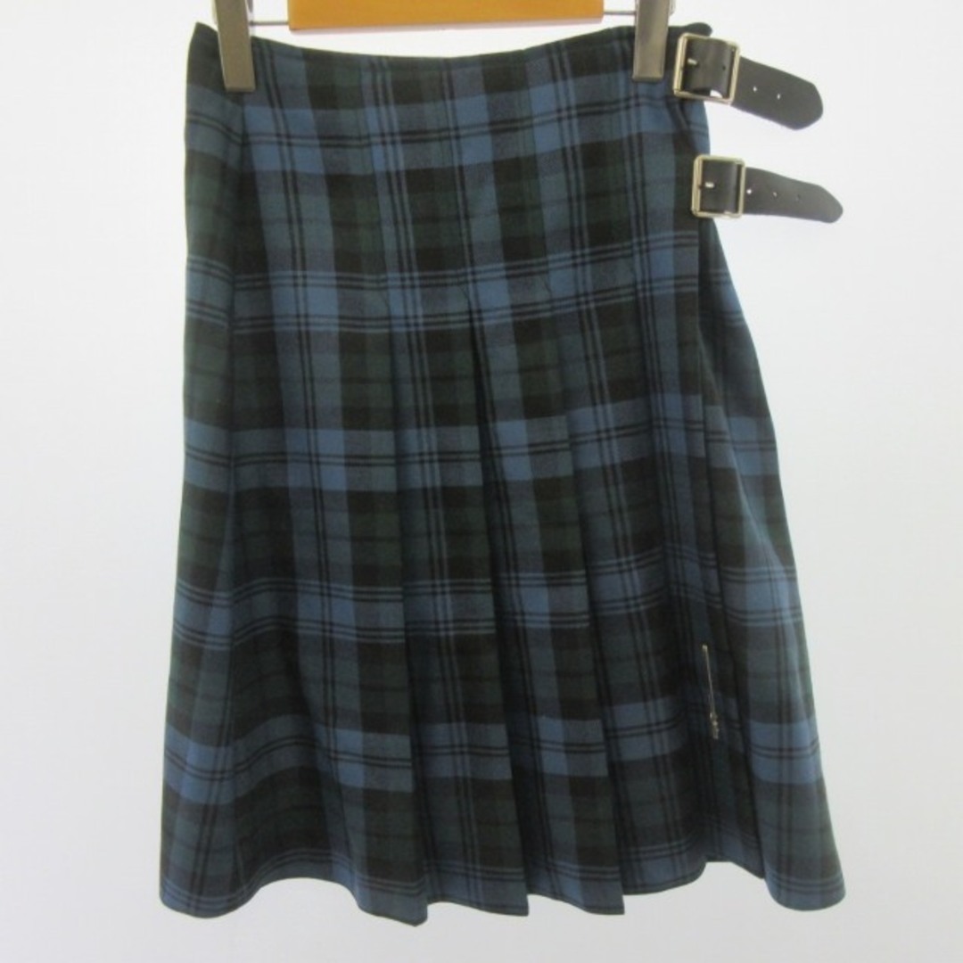 オニール オブ ダブリン 美品 ウール ギャザースカート レザー留具 36 約S レディースのスカート(ひざ丈スカート)の商品写真