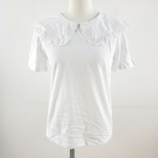 H&M - エイチ&エム H&M カットソー Tシャツ 半袖 衿付き レース 白 XS 