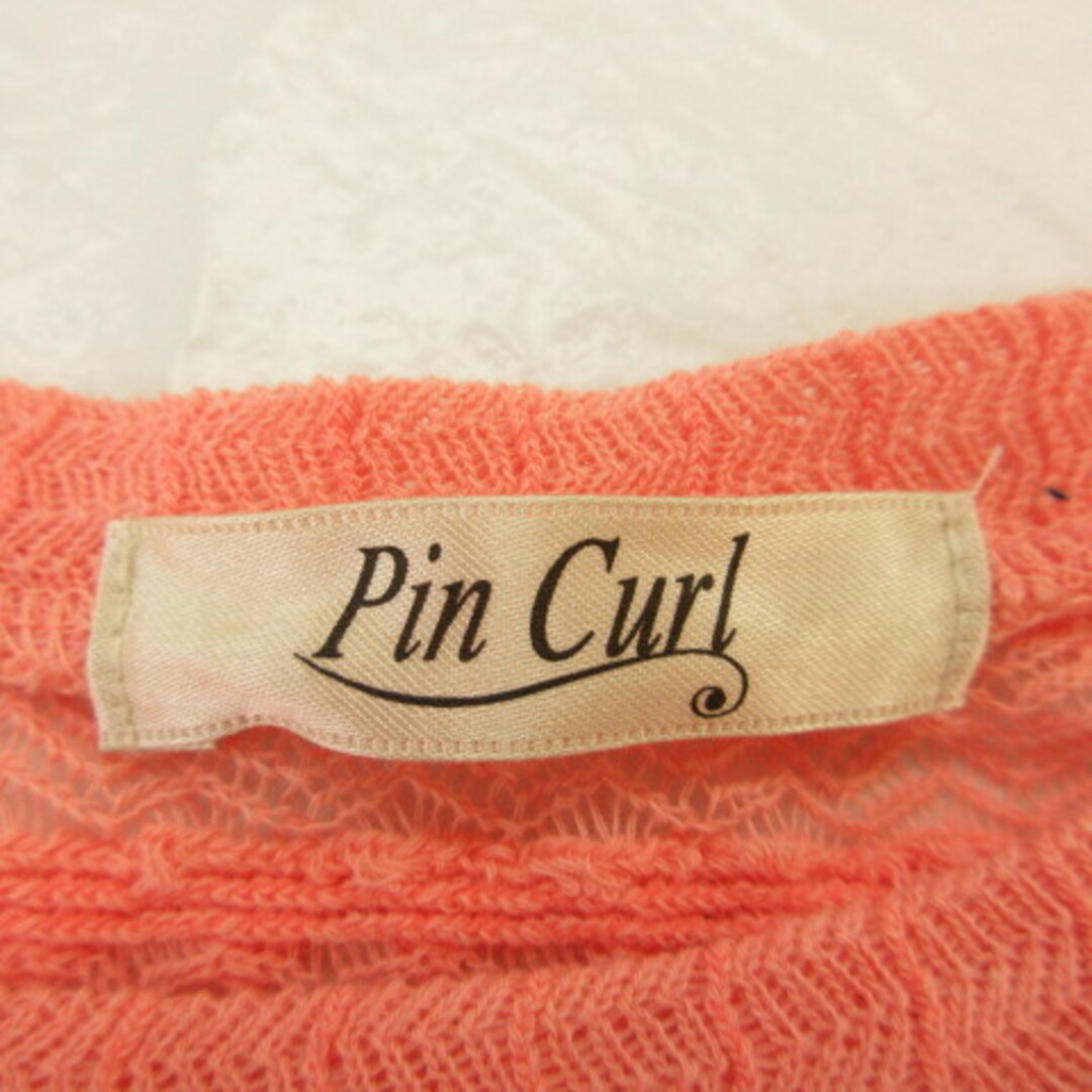 Pin Curl(ピンカール)のピンカール Pin Curl カットソー ニット 半袖 ピンク 38 *T614 レディースのトップス(カットソー(半袖/袖なし))の商品写真