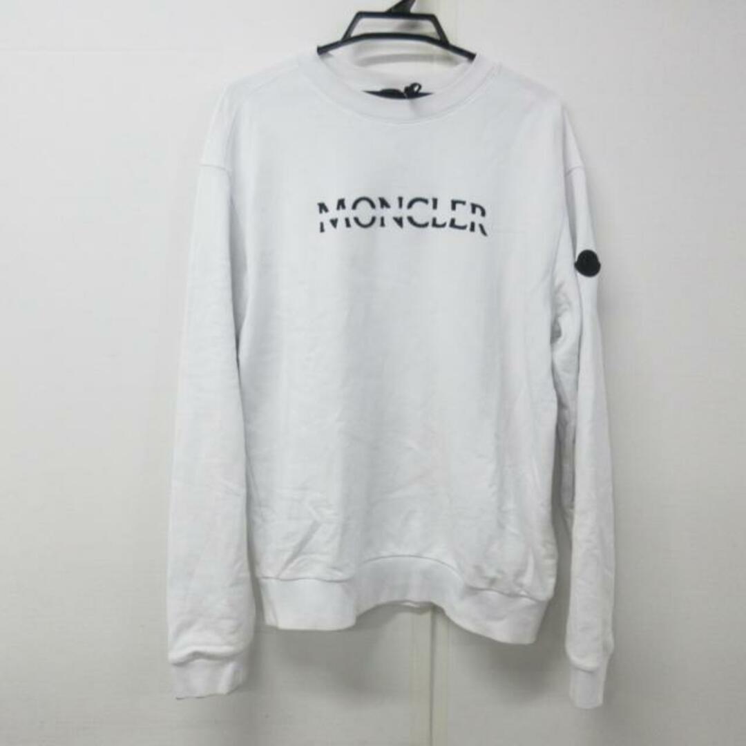 MONCLER(モンクレール)のMONCLER(モンクレール) トレーナー サイズM ユニセックス SWEATSHIRT H20918G00010 白×黒 ロゴ レディースのトップス(トレーナー/スウェット)の商品写真