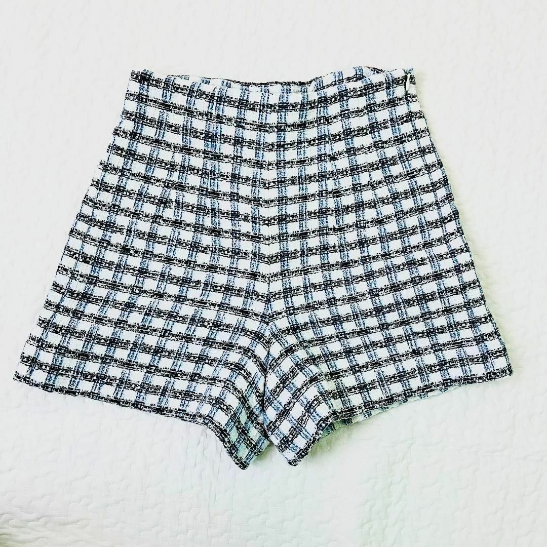 ZARA(ザラ)のZARA ツイード セットアップ XS ザラ 韓国風 ショートパンツ チェック レディースのフォーマル/ドレス(スーツ)の商品写真