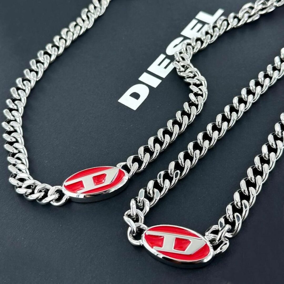 DIESEL(ディーゼル)のペアネックレス ディーゼル おそろい お揃い チェーンネックレス ペア アクセサリー レディースのアクセサリー(ネックレス)の商品写真