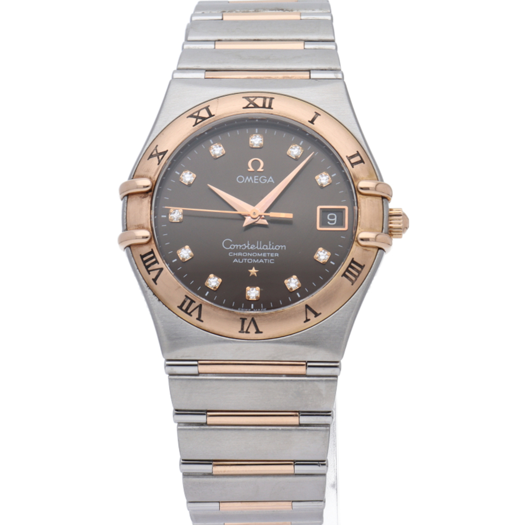 OMEGA(オメガ)のオメガ コンステレーション メンズ時計 35.5mm 11Pダイヤ Constellation Mens 1301.60 K18PG/SS メンズ時計 ブラウン 仕上げ済 美品 【中古】 メンズの時計(その他)の商品写真