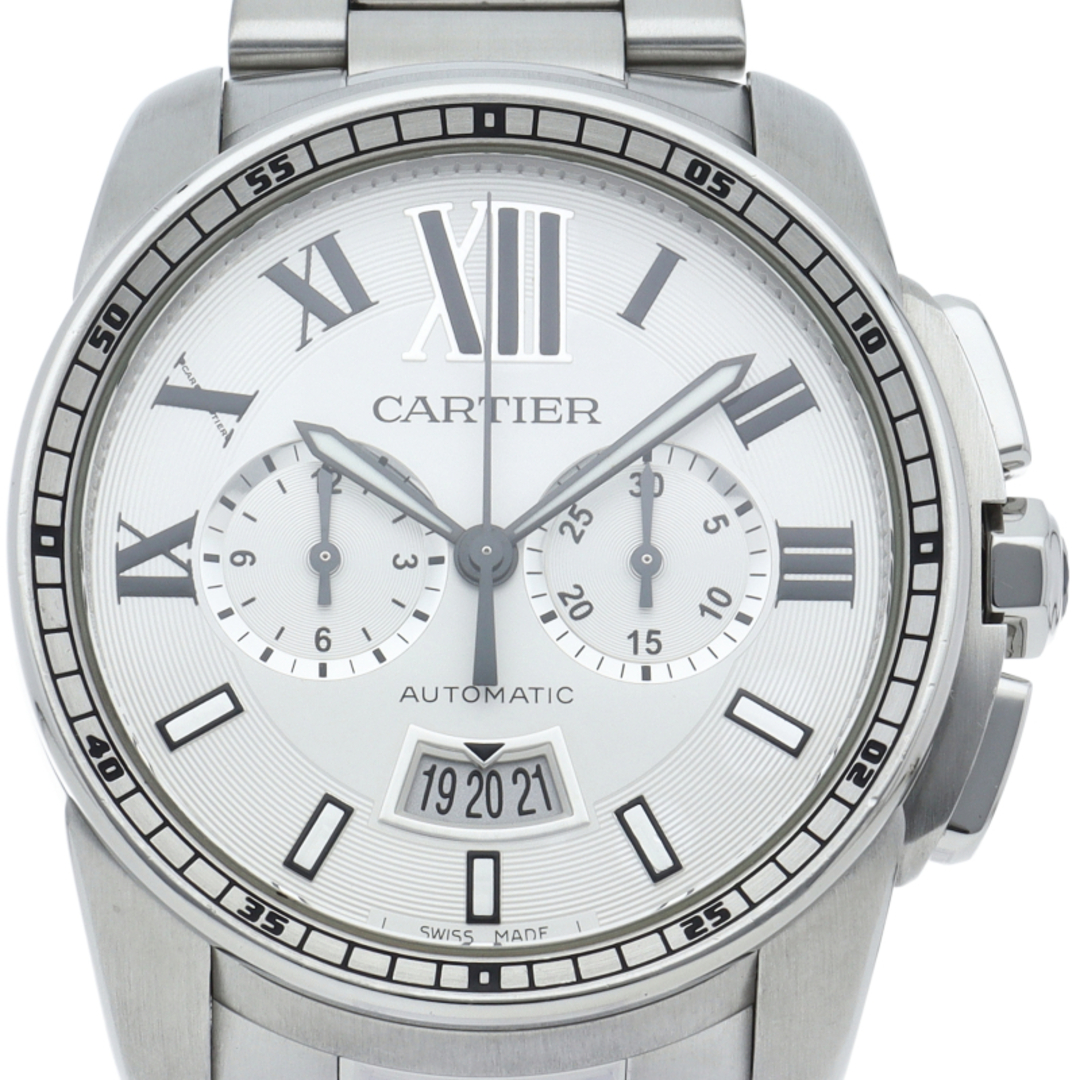 Cartier(カルティエ)のカルティエ カリブル ドゥ カルティエ クロノグラフ ウォッチ Calibre de Cartier Chronograph
 W7100045 SS メンズ時計 ホワイト 仕上げ済 美品 【中古】 メンズの時計(その他)の商品写真