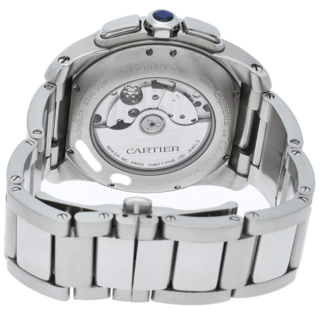 Cartier(カルティエ)のカルティエ カリブル ドゥ カルティエ クロノグラフ ウォッチ Calibre de Cartier Chronograph
 W7100045 SS メンズ時計 ホワイト 仕上げ済 美品 【中古】 メンズの時計(その他)の商品写真