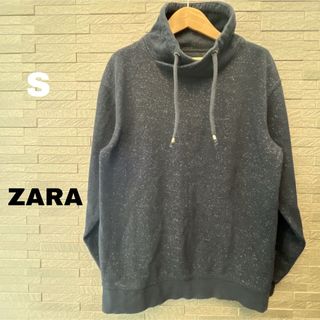 ザラ(ZARA)のザラ ZARA  トレーナー パーカー　スウェット　ネイビー　スエット　トップス(パーカー)