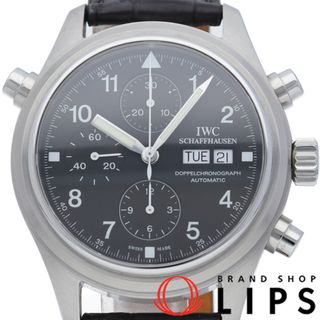 IWC - インターナショナルウォッチカンパニー IWC パイロット ウォッチ ドッペル クロノグラフ 42mm Pilots Watch Double Chronograph IW371303 箱 保証書 修理書 SS/革 メンズ時計 ブラック 仕上げ済 美品 【中古】