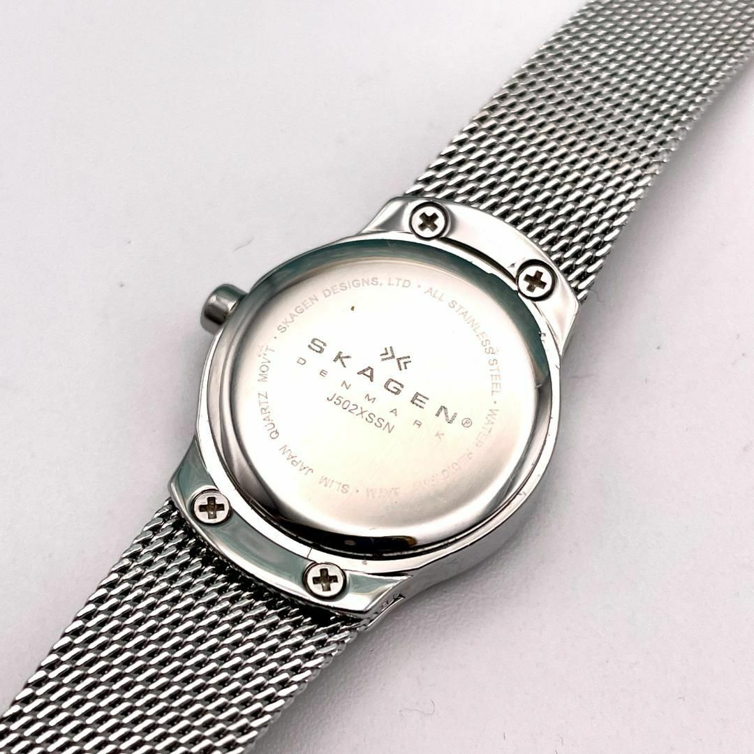 SKAGEN(スカーゲン)の極美品■稼働 スカーゲン ダイア 編み込み デンマーク レディース 腕時計 レディースのファッション小物(腕時計)の商品写真