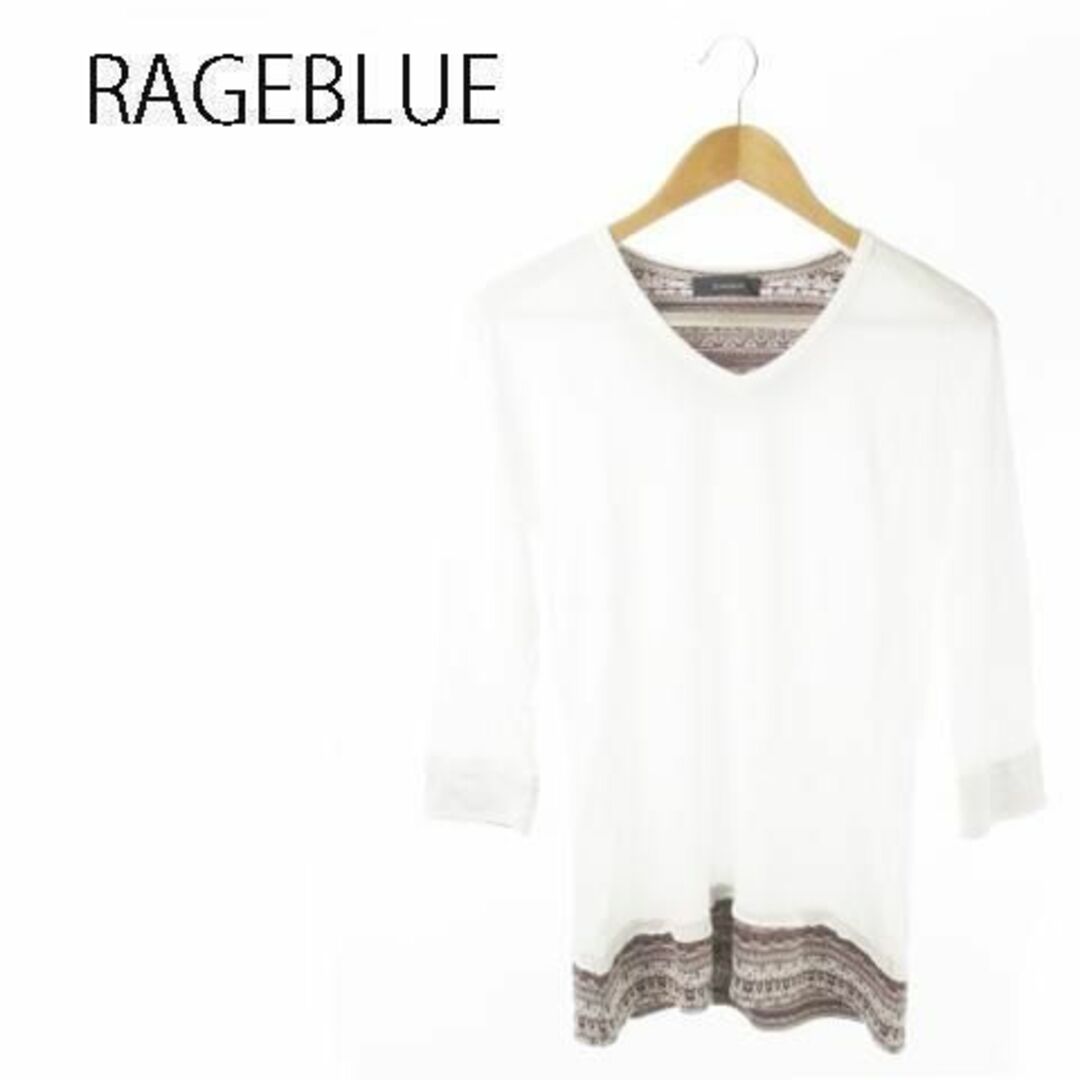 RAGEBLUE(レイジブルー)のレイジブルー Tシャツ カットソー 七分袖 レイヤード L 221130AO3A メンズのトップス(Tシャツ/カットソー(七分/長袖))の商品写真