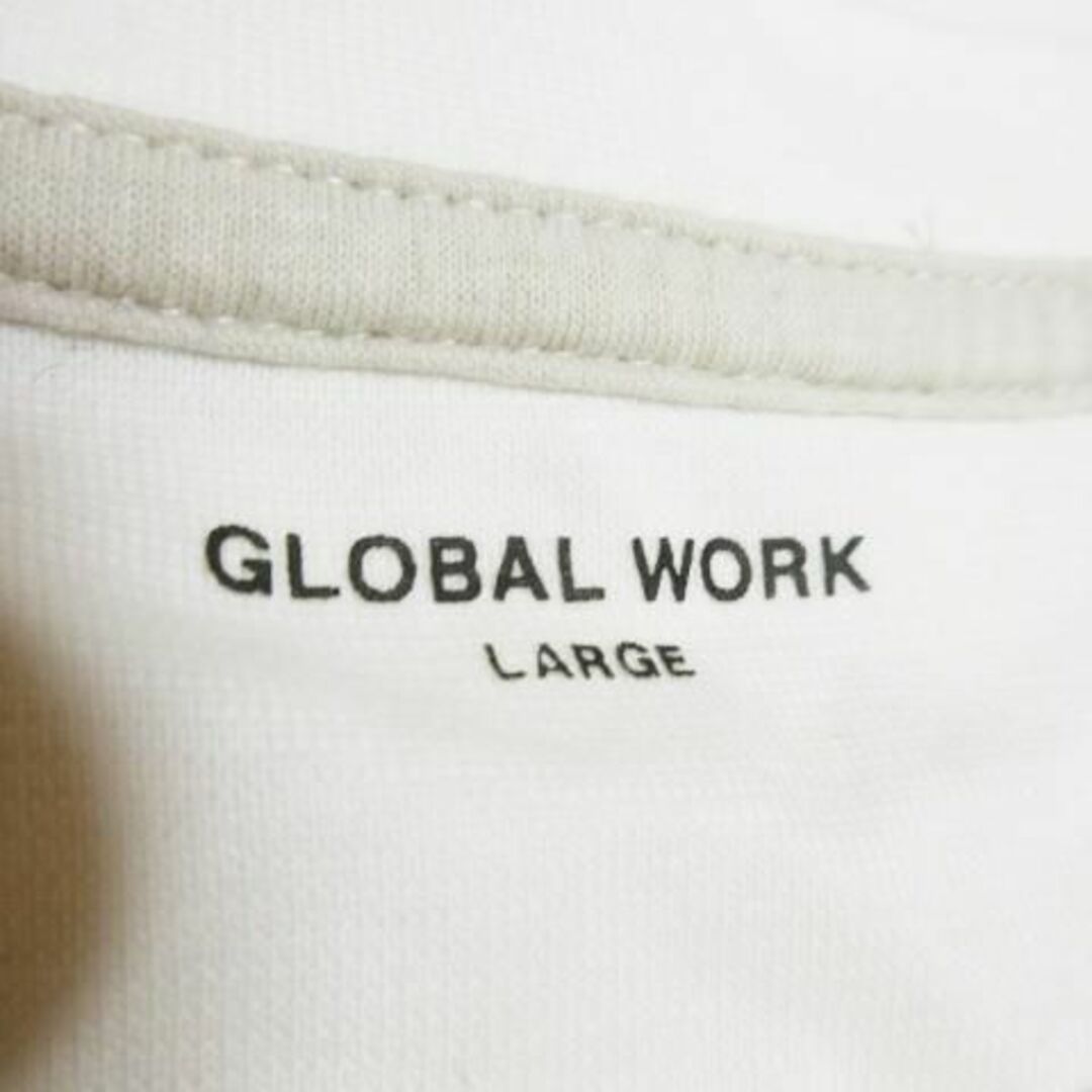 GLOBAL WORK(グローバルワーク)のグローバルワーク 長袖Tシャツ ロンT シンプル L 白 230131AO6A メンズのトップス(Tシャツ/カットソー(七分/長袖))の商品写真
