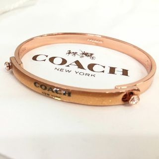 コーチ(COACH)の希少！COACH★コーチ ブレスレット ピンクゴールド バングル 美品(ブレスレット/バングル)