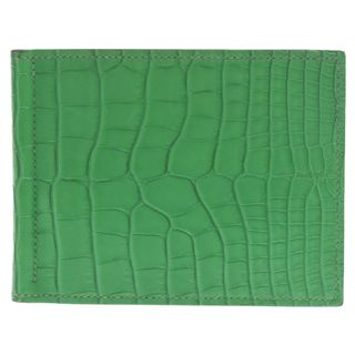 エルメス(Hermes)のHERMES エルメス ポーカーGM 二つ折り財布 マネークリップ アリゲーターマット レザー グリーン B刻印(折り財布)