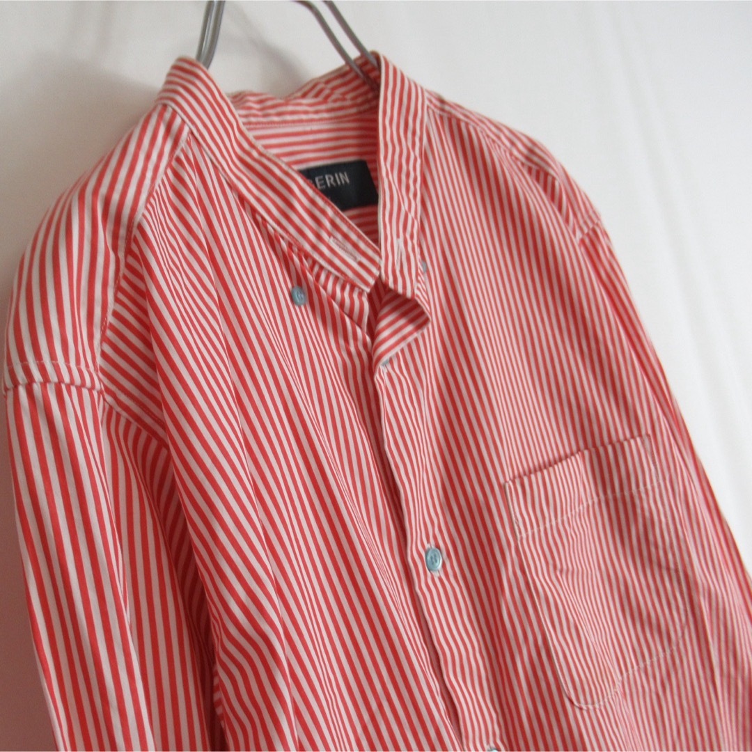 PHINGERIN(フィンガリン)のPHINGERIN バンドカラー ストライプ シャツ ノーカラーシャツ S メンズのトップス(シャツ)の商品写真