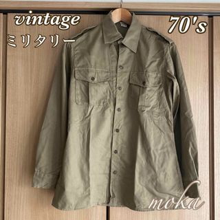 ミリタリー(MILITARY)のvintage 70's ミリタリー  イタリア軍 シャツ 実物 軍物(シャツ)