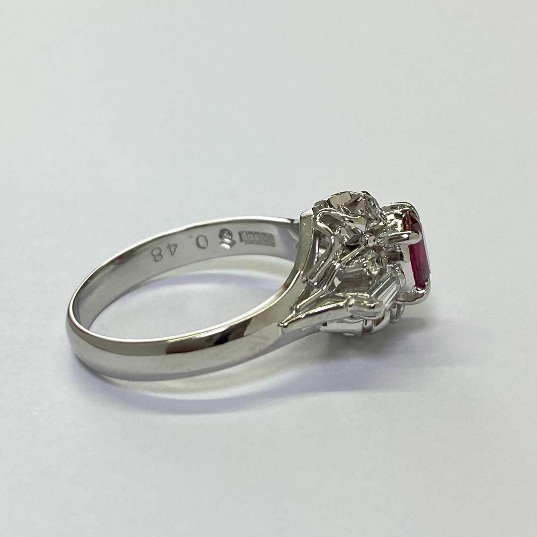 Pt900　天然ルビーリング　0.48ct　サイズ10号　プラチナ　ダイヤモンド レディースのアクセサリー(リング(指輪))の商品写真