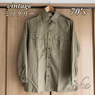 ミリタリー(MILITARY)のvintage 70's ミリタリー  イタリア軍 シャツ 実物 軍物(シャツ)