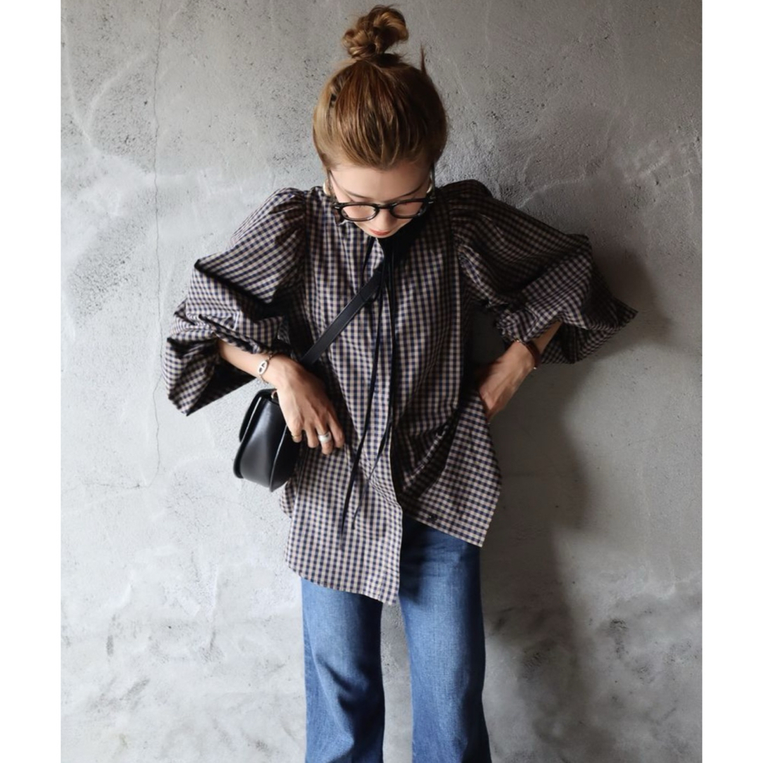 epa ribonn frill blouse"CHECK" チェックブラウス レディースのトップス(シャツ/ブラウス(長袖/七分))の商品写真