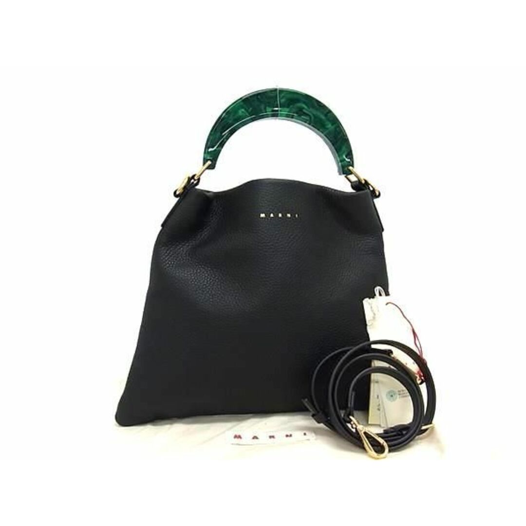 Marni(マルニ)の■新品■未使用■ MARNI マルニ ヴェニススモール レザー 2WAY ハンドバッグ ショルダー レディース ブラック系×グリーン系 FB0036  レディースのバッグ(その他)の商品写真