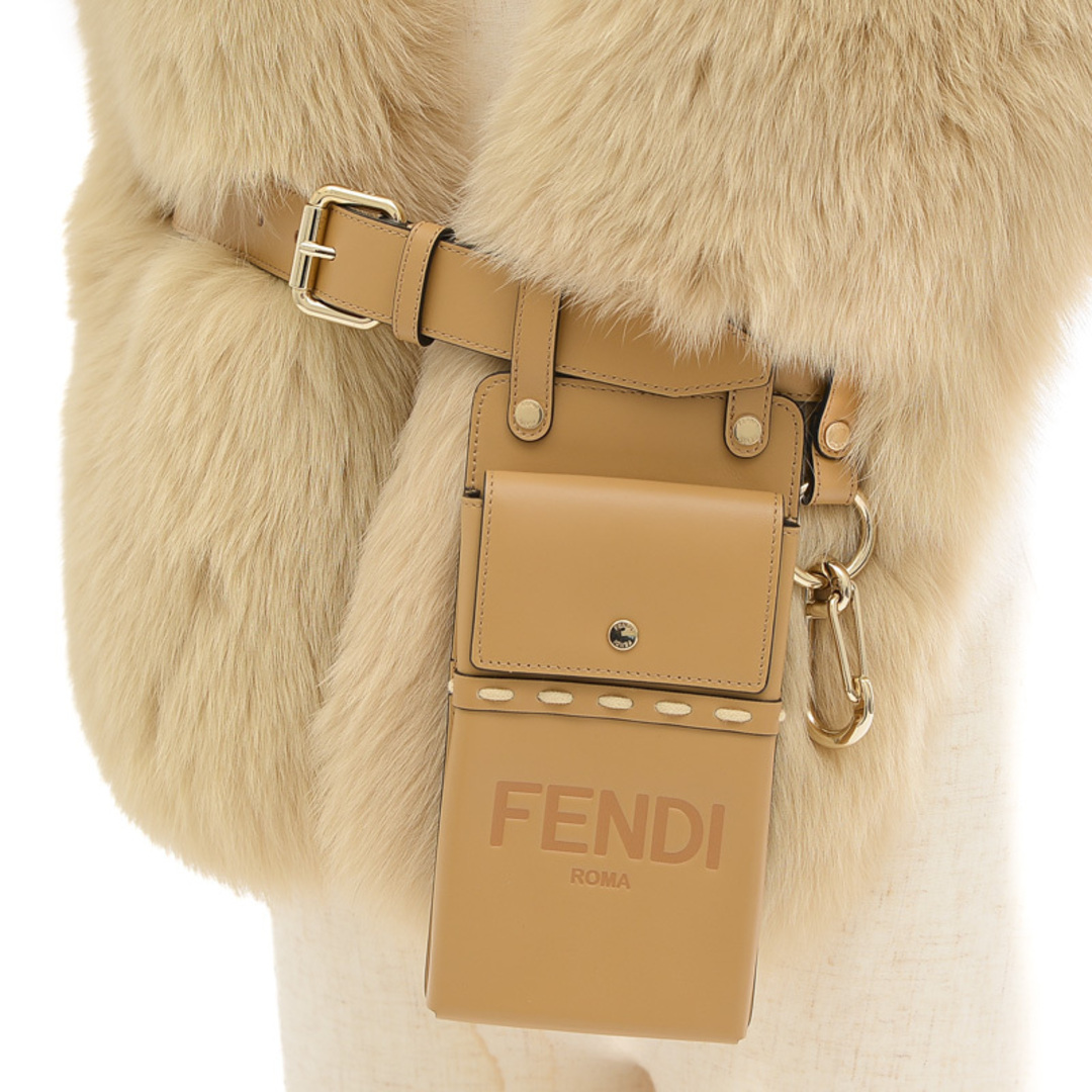 FENDI(フェンディ)のフェンディ フォックスファー ストール マフラー ポーチ付き ベージュ FNG5 レディースのファッション小物(マフラー/ショール)の商品写真