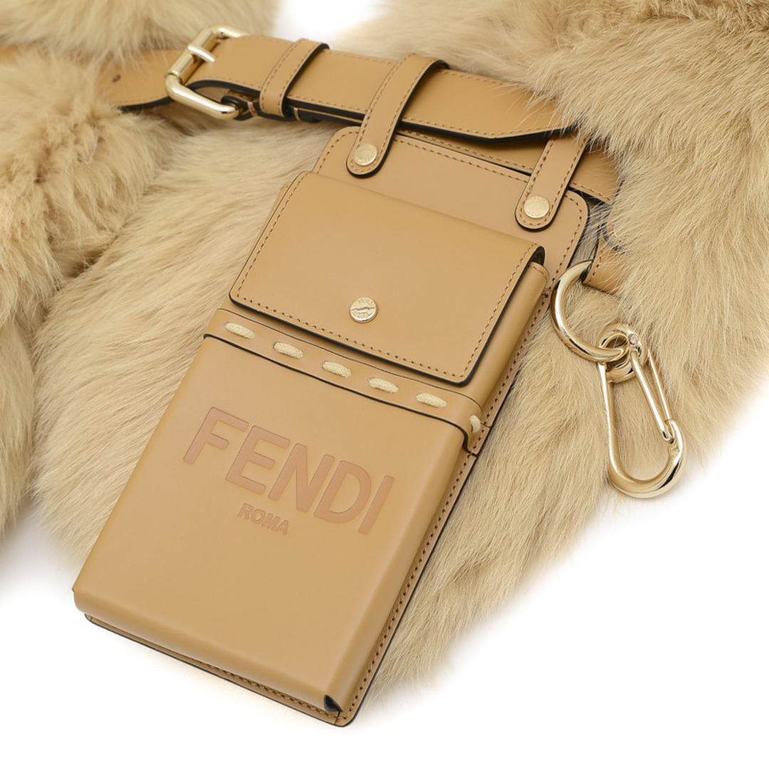 FENDI(フェンディ)のフェンディ フォックスファー ストール マフラー ポーチ付き ベージュ FNG5 レディースのファッション小物(マフラー/ショール)の商品写真