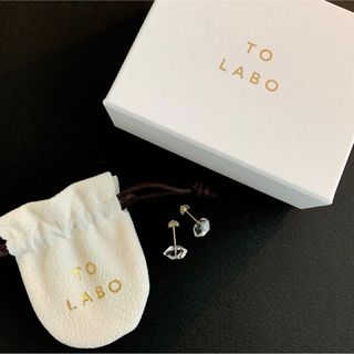 TO LABO K18 ハーキマー ダイヤモンド ピアス クリスタル 水晶 希少(ピアス)