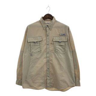 コロンビア(Columbia)のColumbia コロンビア PFG フィッシングシャツ トップス アウトドア OMNI-SHADE ベージュ (メンズ L) 中古 古着 Q0076(シャツ)