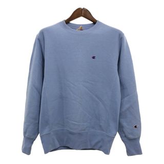 チャンピオン(Champion)のChampion チャンピオン リバースウィーブ ワンポイントロゴ スウェット トレーナー ブルー (メンズ L) 中古 古着 Q0090(スウェット)